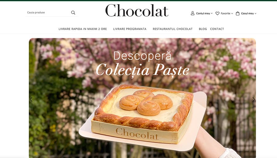 Captură din magazinul online Chocolat
