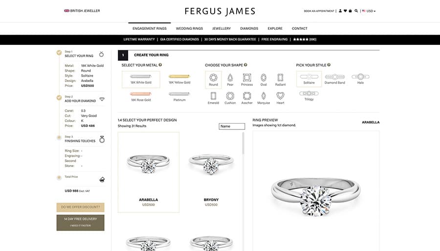 Captură din magazinul online Fergus James Dubai